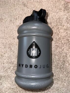 HydroJug Gray Bottle with Black Logo and Cap